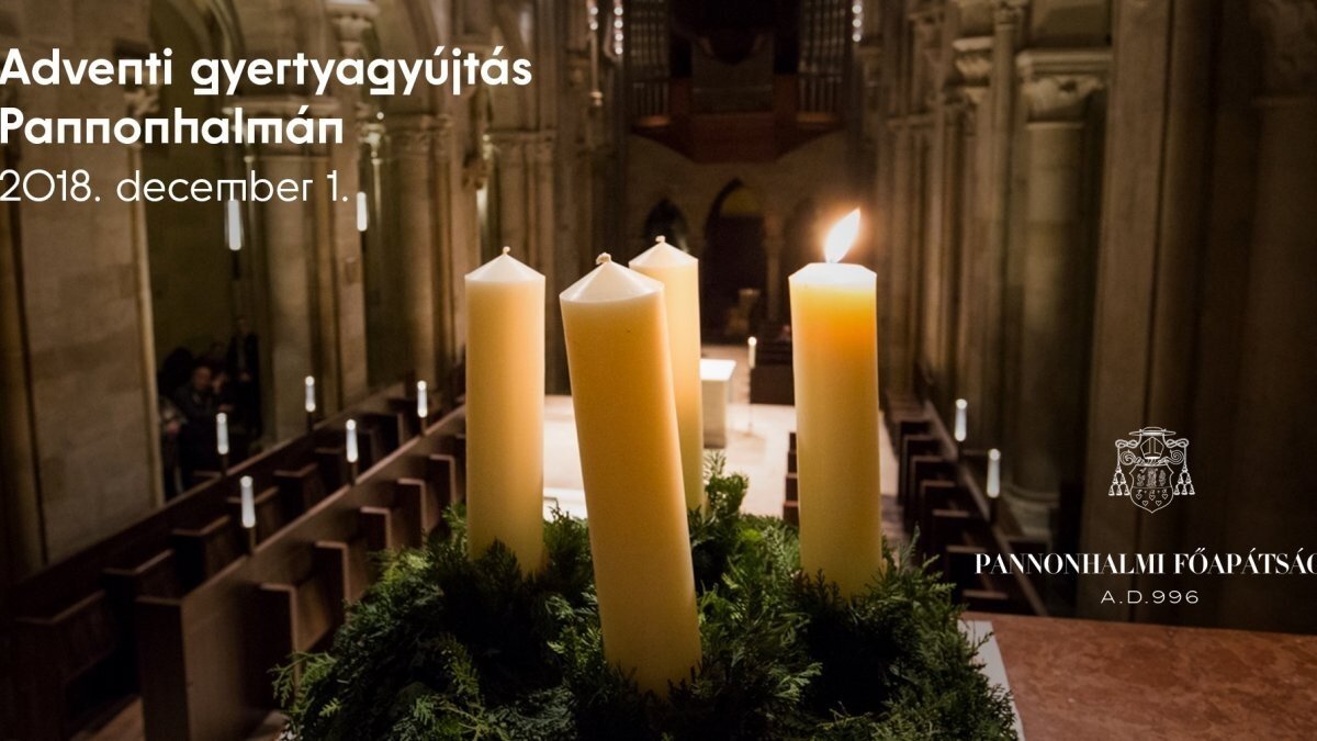 Adventi gyertyagyújtás Pannonhalmán