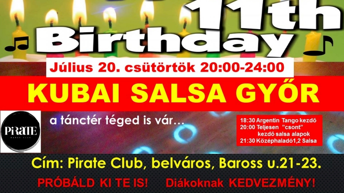 Dimenzió TSE Születésnapi Salsa Party a Pirate Clubban